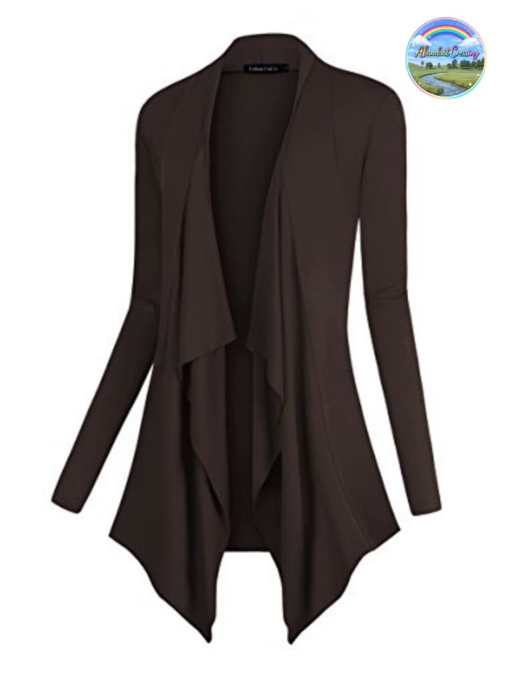 Drape Front Open Cardigan Long Sleeve Irregular Hem Lightweight